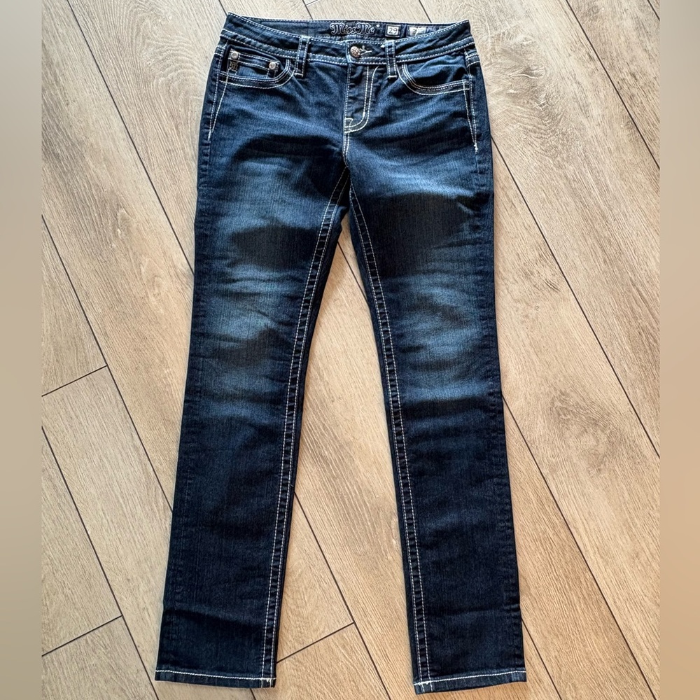 Miss Me Dark Blue Straight Leg Jeans